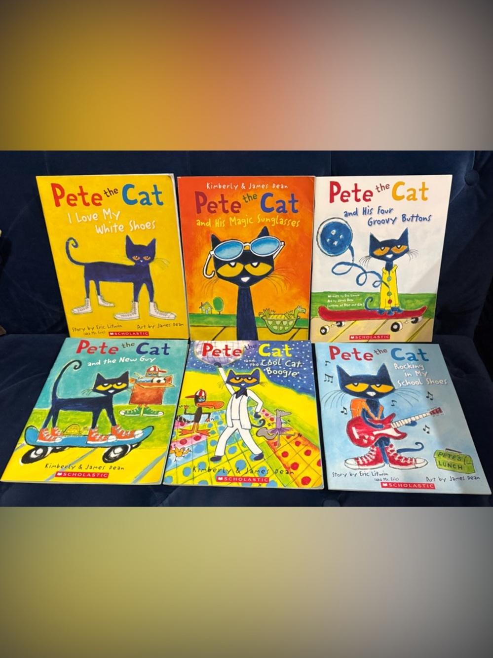 Lot of 6 - Pete The Cat Books Eric Litwin, Kimberly & James Dean Scholastic